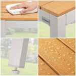 Set mobilier de gradina, 5 piese, masa si scaune, crem/maro - imagine 6