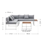 Set mobilier de gradina/terasa St. Tropez, 4 persoane, gri/alb - imagine 8