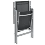Set mobilier de gradina/terasa, Milano,7 piese, 6 scaune si masa, din aluminiu, gri-argintiu - imagine 6