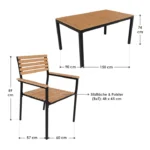 Set mobilier de gradina/terasa, 4 persoane, din lemn - imagine 8