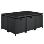 Set mobilier de gradina Baracoa, 11 piese, poliratan, antracit - imagine 8