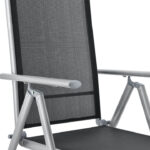 Set mobilier de gradina/terasa, Milano, 9 piese, 8 scaune si masa, din aluminiu, gri-argintiu - imagine 6