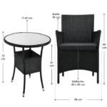 Set mobilier pentru terasa/balcon, antracit, poliratan - imagine 12