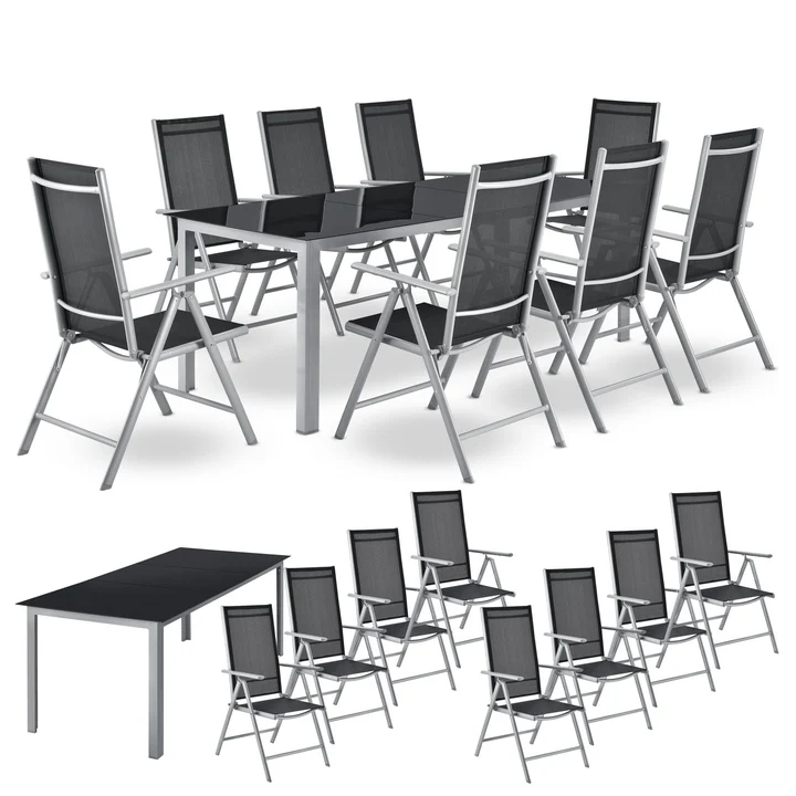 bild_16_c2e6656d-a4b3-4236-8578-fd605459f765 Set mobilier de gradina/terasa, Milano, 9 piese, 8 scaune si masa, din aluminiu, gri-argintiu - imagine 1