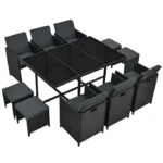 Set mobilier de gradina Baracoa, 11 piese, poliratan, antracit
