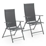 Set 2 scaune de gradina, 57 x 105 x 68 cm, antracit