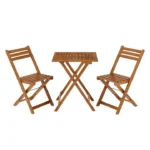 Set mobilier pentru terasa/balcon, din lemn, maro