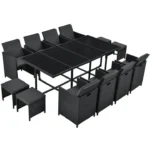 Set mobilier de gradina Baracoa, 13 piese, poliratan, antracit