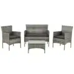 Set mobilier de gradina Fort Myers, 4 piese, crem/gri