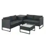 Set mobilier de gradina Santorini, poliratan, 4 piese, antracit