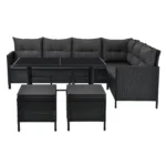 Set mobilier terasa Manacor, canapea, masa, 2 tabureti, poliratan