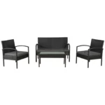 Set mobilier pentru terasa/balcon, 4 piese, antracit