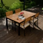 Set mobilier de gradina/terasa, 4 persoane, din lemn - imagine 3