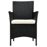 Set mobilier pentru terasa/balcon, gri/crem, poliratan - imagine 4