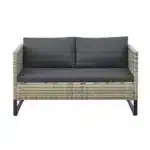 Set mobilier de gradina Santorini, poliratan, 4 piese, crem/gri - imagine 4