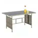 Set mobilier de gradina Turin, 6 piese, poliratan, crem/gri - imagine 5