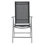 Set mobilier de gradina/terasa, Milano, 9 piese, 8 scaune si masa, din aluminiu, gri-argintiu - imagine 3