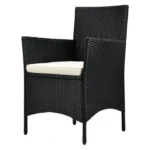 Set mobilier pentru terasa/balcon, gri/crem, poliratan - imagine 5