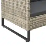 Set mobilier de gradina Santorini, poliratan, 4 piese, crem/gri - imagine 6