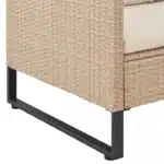 Set mobilier de gradina Santorini, poliratan, 4 piese, crem - imagine 6
