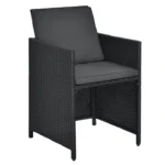 Set mobilier de gradina Baracoa, 11 piese, poliratan, antracit - imagine 6