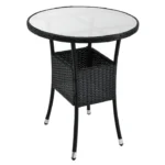 Set mobilier pentru terasa/balcon, gri/crem, poliratan - imagine 6