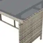 Set mobilier de gradina Turin, 6 piese, poliratan, crem/gri - imagine 6