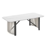 Set mobilier de gradina, design modern, 4 persoane, crem/negru - imagine 6