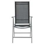 Set mobilier de gradina/terasa, Milano,7 piese, 6 scaune si masa, din aluminiu, gri-argintiu - imagine 5