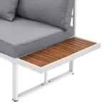 Set mobilier de gradina/terasa St. Tropez, 4 persoane, gri/alb - imagine 6