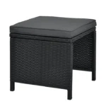 Set mobilier de gradina Baracoa, 11 piese, poliratan, antracit - imagine 7