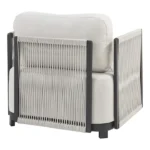 Set mobilier de gradina, design modern, 4 persoane, crem/negru - imagine 7