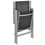 Set mobilier de gradina/terasa, Milano, 9 piese, 8 scaune si masa, din aluminiu, gri-argintiu - imagine 4