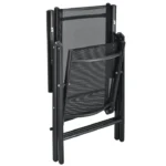 Set mobilier de gradina/terasa, Milano,7 piese, 6 scaune si masa, din aluminiu, negru - imagine 5