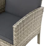 Set mobilier de gradina Turin, 6 piese, poliratan, crem/gri - imagine 7