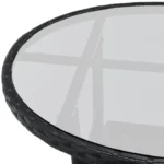 Set mobilier pentru terasa/balcon, gri/crem, poliratan - imagine 7