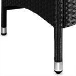 Set mobilier de gradina, poliratan, 9 piese, maro deschis/negru - imagine 3