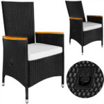 Set mobilier de gradina, poliratan, 9 piese, maro deschis/negru - imagine 4