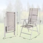 Set mobilier de gradina, 5 piese, masa si scaune, crem/maro - imagine 13