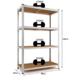 Set 1x Raft depozitare 4 etajere, Reglabil, 700 kg, 160 x 90 x 40 cm - imagine 9