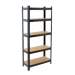 Raft metalic, pentru depozitare, galvanizat, 120x45x180 cm, negru, Rotor
