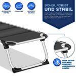 Sezlong tillvex® cu baldachin si perna, negru - Tapiterie premium | Spatar reglabil in 5 pozitii, sustinere 150 kg, 212 cm - imagine 6