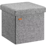 Taburet pliabil cu spatiu de depozitare, gri, 40l, 38x38x38cm, Casaria®