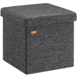 Taburet pliabil cu spatiu de depozitare, gri inchis, 40l, 38x38x38cm, Casaria®