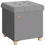 Taburet pliabil cu spatiu de depozitare, din catifea, antracit, 40l, 42x38x38cm, Casaria®