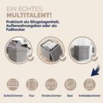 Set 2 taburete pliabile cu spatiu de depozitare, gri, 40l, 38x38x38cm, Casaria® - imagine 6