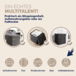 Taburet pliabil cu spatiu de depozitare, gri inchis, 40l, 38x38x38cm, Casaria® - imagine 7