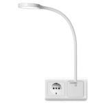Lampă de perete LED, priza incorporata, trei intensitati, alb, Monzana