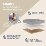 Set 2 taburete pliabile cu spatiu de depozitare, gri, 40l, 38x38x38cm, Casaria® - imagine 7