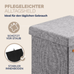 Taburet pliabil cu spatiu de depozitare, gri, 40l, 38x38x38cm, Casaria® - imagine 9